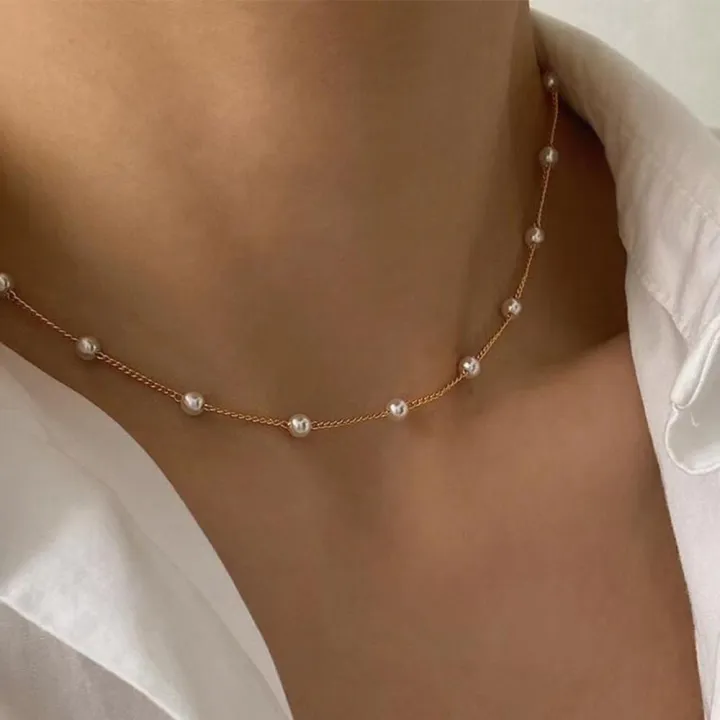 New%20Pearl%20Necklace%20Fashion%20Collarbone%20Chain%20Ins%20Simple%20Wind%20Women%20Necklace%20For%20Girl%20-%20Image%203