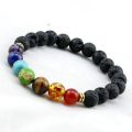 Seven Chakra Bracelet Natural Stone Healing Wristband for Mind Body And Spirit Chakras Jewelry. 