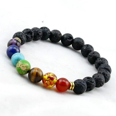 Seven Chakra Bracelet Natural Stone Healing Wristband for Mind Body And Spirit Chakras Jewelry
