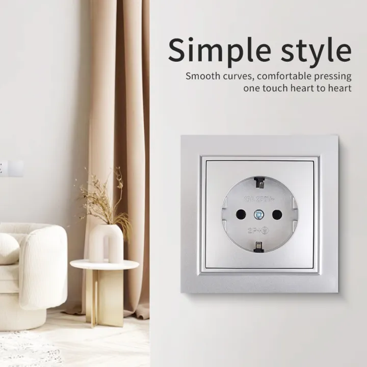 Silvery%20Classic%20250V%20Plugs%20Socket%20Electrical%20Outlets%20Wall%20Embedded%20AC%20With%20Ground%20EU%20Standard%20Power%20Sockets%20Retardant%20250V%20-%20Image%203