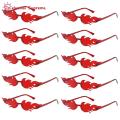 Original Cool Flame Design Glasses 10 Pairs Flame Shape Decorative Glasses with Nose Pads for Men Women Distortion-free Lenses Perfect for Stage Performance Outdoor Activities Photo Prop Eyewear Flame-shaped. 