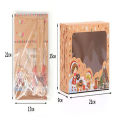 3pcs/set Kraft Paper Candy Boxes Merry Christmas Cookie Gift Box Clear Window Packaging Bag Party Favor New Year Decoration. 
