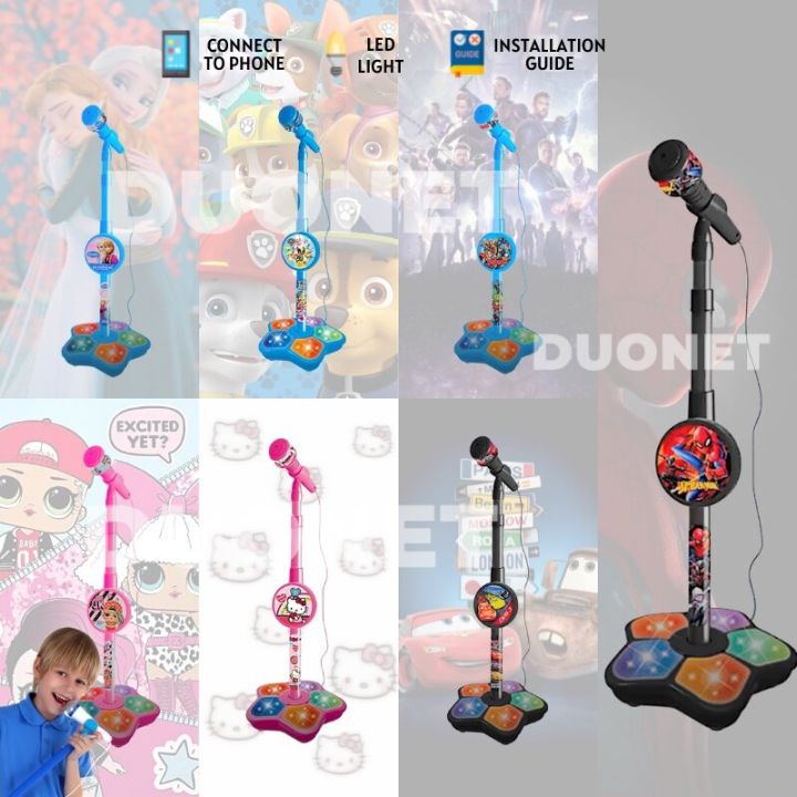 Mic Mainan DUONET Cartoon Microphone Standing Kids Toys Mic Karaoke Singing ...