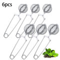 6Pcs Tea Infuser Loose Leaf Tea Snap Ball Tea Strainer Spoon Stainless Steel Tea Filter Steeper with Handle. 