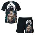 Dragon Ball T-shirts Boys Super Saiyan Goku T-shirt Shorts 2 Pcs Sets Kids Boys Anime T Shirt Summer Children Clothing Sets Kid. 
