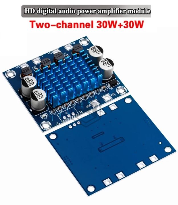 Digital Stereo Power Amplifier Board - Crystal Clear Sound Output -  TPA3110 XH-A232 30W+30W 2.0 Channel , DC 8-26V 3A C6-001