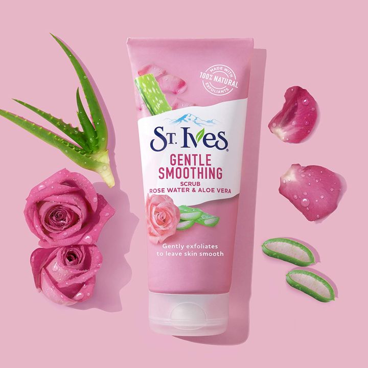 St. Ives Face Scrub Gentle Smoothing Rose Water & Aloe Vera 170g