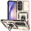 For Samsung Galaxy A55 5G Case with Slide Camera Cover, 360° Ring Holder Metal Kickstand, work for Phone Holder Car Mount, Drop Peep Protection. 