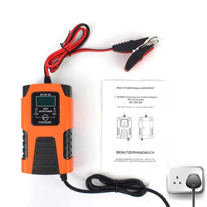 Battery charger 12V and 6V smart battery charger suitable for most battery types including Calcium, Gel and AGM, Wet batteries