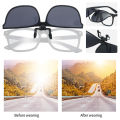 EB Polarizing Clip On Sunglasses UV400 Photochromic Goggles Outdoor Anti Glare Square Glasses for Cycling Driving Fishing Hiking. 