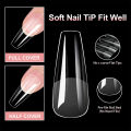 100Pcs Soft Gel False Nail Tips Short Square Coffin Almond Artificial Press On Fake Nails Extension Manicure Tools Yao Store. 