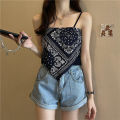 bellylady Women Cotton Spaghetti Strap Tank Tops Sexy Sleeveless Retro Printing Slim Fit Vest For Party Club. 