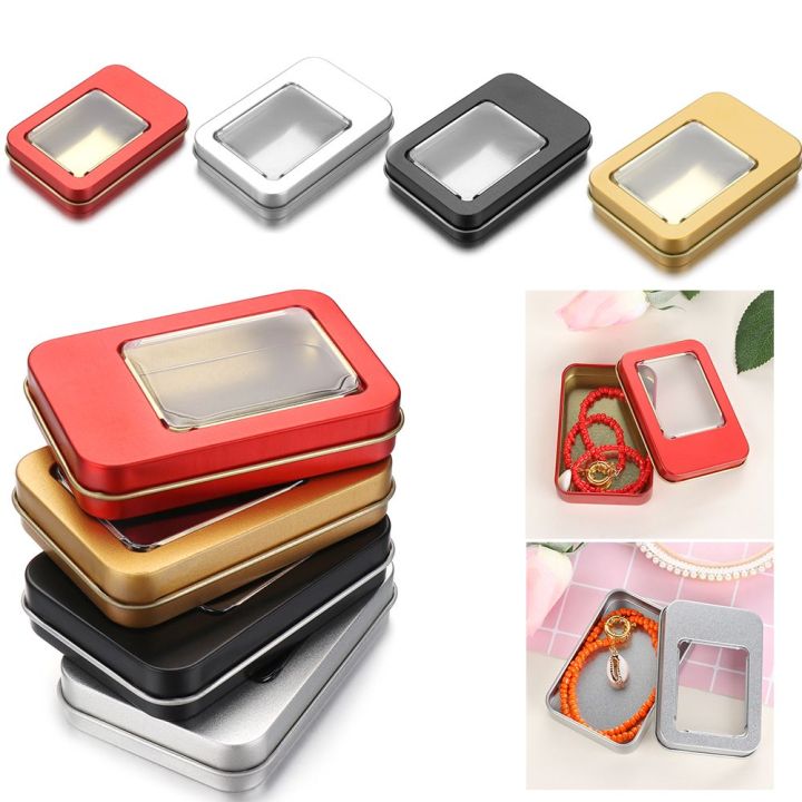 Rectangle Can Box Rectangular Coin Candy Key Metal Tin Can Box Jewelry Storage Boxes ...