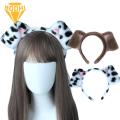 Women Headband Dalmatians Ear Scrunchies Cute Plush Dot Print Dog Ears Headband Kid Adult Animal Shape Elastic Hair Hoop Cosplay Costume Accessory Gift Cartoon Hair Hoop. 