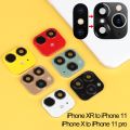 Fake Camera Lens Sticker Cover Screen Protector for iPhone XR X Change to iPhone 11 Pro Max iphone camera lens protector-red-XR. 