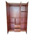 3 door, Melamine Cupboard /Almari (6x4 Fit) , Tow Loker & mirror , drack brown, - 5 year warranty. 