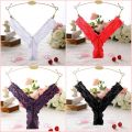 Intimates Underwear Bikini Panties G-Strings Briefs Under Panty Soft Small Bowknot Low Waist Charming Lace Floral Breathable Invisible Women. 