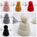 Warm Baby Hat with Soft Pompom - Elastic Children Bonnet. 