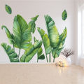 Surface Waterproof Background Home PVC Nursery Strong Stickiness Stickers Mural Art Home Decor Green Leaves Plant. 