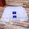 10/15/24 Grids Compartment Transparent Container Box Jewelry Packing Plastic Box MJK. 