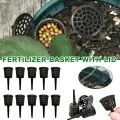【ZOSR】10/20/30/40/50Pcs Plastic Fertilizer Basket with Lid Corrosion-Resistant Garden Fertilizer Container Mesh Box for Succulent Bonsai Orchid. 