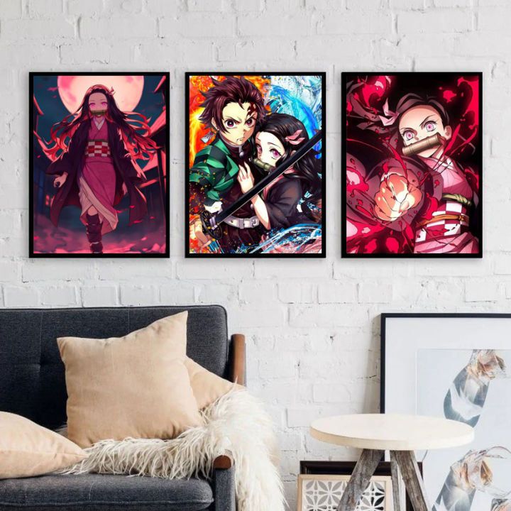 A4%20Sized%20Poster%20Demon%20Slayer%20Japanese%20Anime%20Manga%20Wall%20Posters%20PVC%20Framed%20Wall%20Decors%20-%20Image%202