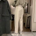 Yfashion Men Pants Solid Color Zipper Button Closure Placket Loose Straight-leg Casual Drape Trousers color. 