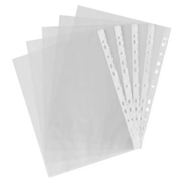 100pcs%20A4%20PP%20Punched%20Punch%20Pockets%20Folders%20Filing%20Wallets%20Sleeves%20Bag%20Transparent%200.03mm%20-%20Image%203