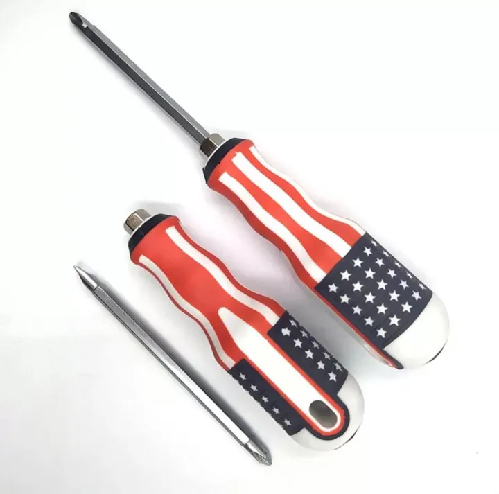 Screwdriver / 2 in 1 Screwdriver with the American flagged