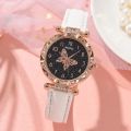2PCS Set Female New Luxury Ladies Watch Bracelet Set Quartz Wristwatch Women Watch Clock Gift Leather Strap Reloj Mujer. 