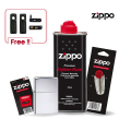 Zippo Fluid and Zippo repair kit with metal lighter free gift. 