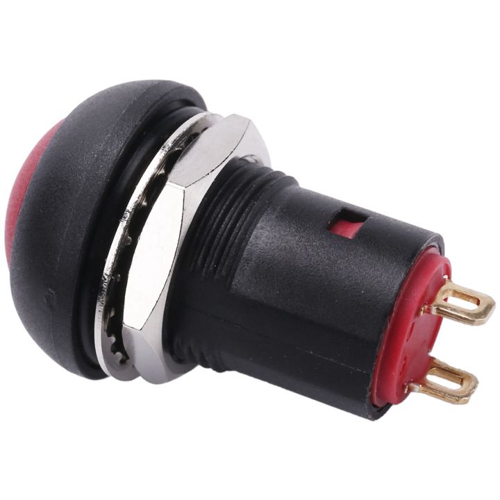 On-Off Latching Waterproof 12mm Push Button Switch SPST 2A IP67, Red ...