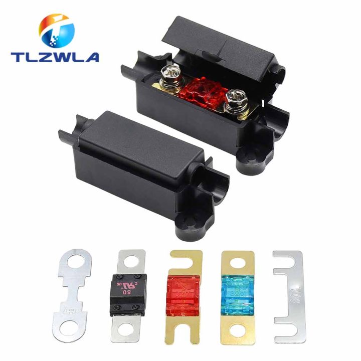 1Set Auto fuse Flat Plate Type 32V Fork Type Bolt Fuse Car Modification Stand 30A-100A Fuse Box