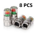 4/8pcs Car Motorcycle Tire Pressure Guage Cap Sensor Indicator Alert Monitoring Tool Tyre Cap Indicator Alert Air Pressure Gauge. 