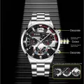 【Miga Plaza】Fashion Mens Watches Luxury Stainless Steel Quartz Wristwatch Calendar Luminous Clock Men Business Casual Watch Reloj Hombre. 