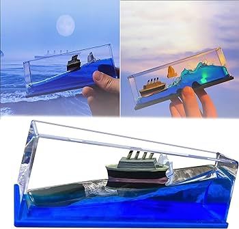 Titanic Floating Ship Wave Cruise Ship Decoration, Car Interior Dashboard Decoration Floating Ship Titanic and Pirates of Carrabin Ship Stress relief