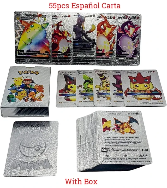 pokemon%20cards%20golden%2011-110PCS%20Pokemon%20Gold%20Pikachu%20Cards%20Box%20Spanish/English/French%20Foil%20Gold%20Silve%20Cards%20Metalicas%20Charizard%20Vmax%20Gx%20Game%20CardParty%20Games%20Crafts%20-%20Image%207