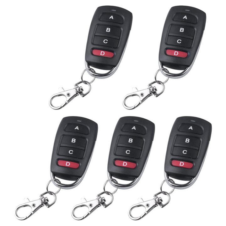 5 Universal 433 MHZ Cloning Remote Control Keychain Accessory Kit Duplicates Remote Controls Replacement Garage Door Opener
