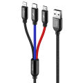 3 Way Charger Cord Multiple Devices 3 in 1 Charging Cable Multi Phone Charger USB Cable Type C/Micro USB for iPhone/Android/Samsung. 