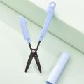 Deli Foldable Scissors Portable Anti for kids Handmade Unboxing Paper Cutting Utility Stationery Cute. 