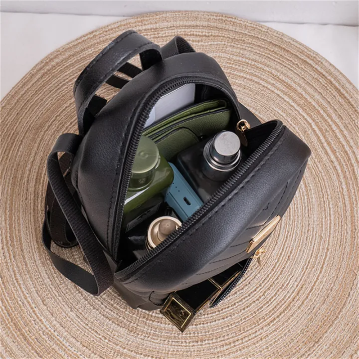 Women%20Diamond%20PU%20Leather%20Mini%20Backpack%20Fashion%20Girls%20Multi-Function%20Backpack%20-%20Image%203