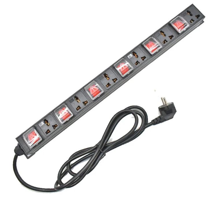 PDU 1U Network Cabinet Rack Power Strip Distribution 16A Universal ...