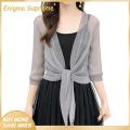 Enigma- Jacket Cardigan Solid Color Ladies Thin Sunscreen Short Jacket. 