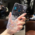 For Vivo Y11 Back Cover Luxury Shiny Glitter Gold Foil Space Starry Cases Clear Soft Silicone Bumper Full Protection Mobile Phone Case for Girls Boy. 