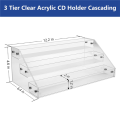 3X 3 Tier Clear Acrylic CD Holder Cascading CD Storage Rack. 