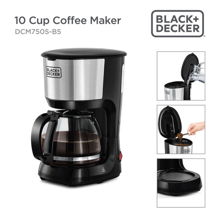 Black and Decker drip coffee maker - 10 Cup DCM750S-B5