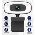 Computer Camera Driverless 3840x2160P USB 2.0 with Fill Light Microphone Webcam for Win7 for Win8 for Win10 for OS X for Linux Operating Systems. 