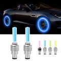 2 Pcs LED Bike Car Tire Light Dust Valve Cap with Batteries. 