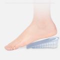 Comfortable Lightweight Soft 3-Layer Heel Lift Silicone Pads / Elastic Invisible Shock Absorption Height Increase Half Insoles. 