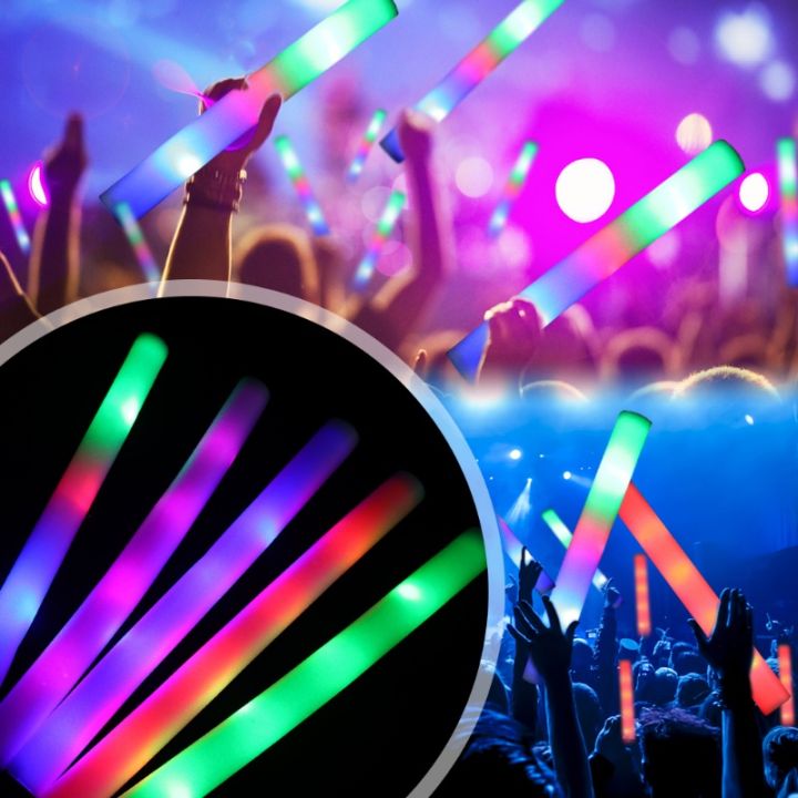 1Pc Concert Party Atmosphere Colorful Foam Light Stick LED Color Luminous Sponge Light Stick Wedding Birthday Decoration Supplies